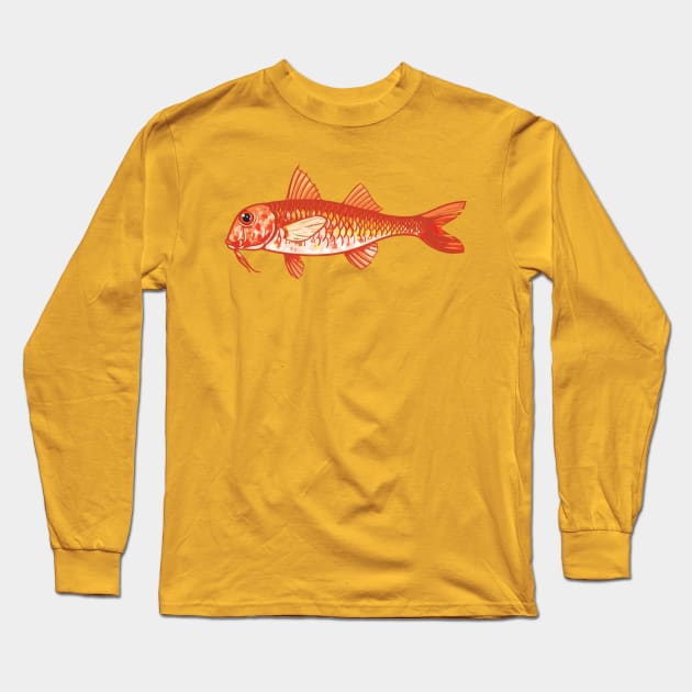 Fish-2 Red Mullet Long Sleeve T-Shirt by Komigato